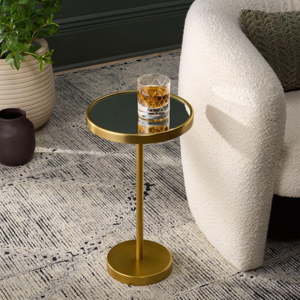 SAFAVIEH Hentry 12 in. Gold Metal/Mirror End Table ACC5512A - The