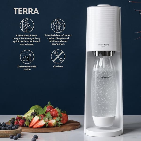 SodaStream Terra White Soda Machine and Sparkling Water Maker Kit