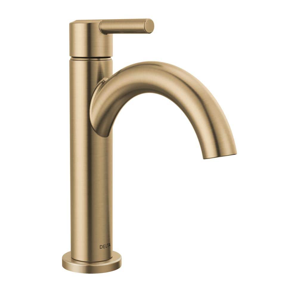 Delta Nicoli J-Spout Gold Single-Handle 4 in. Single Hole Bathroom