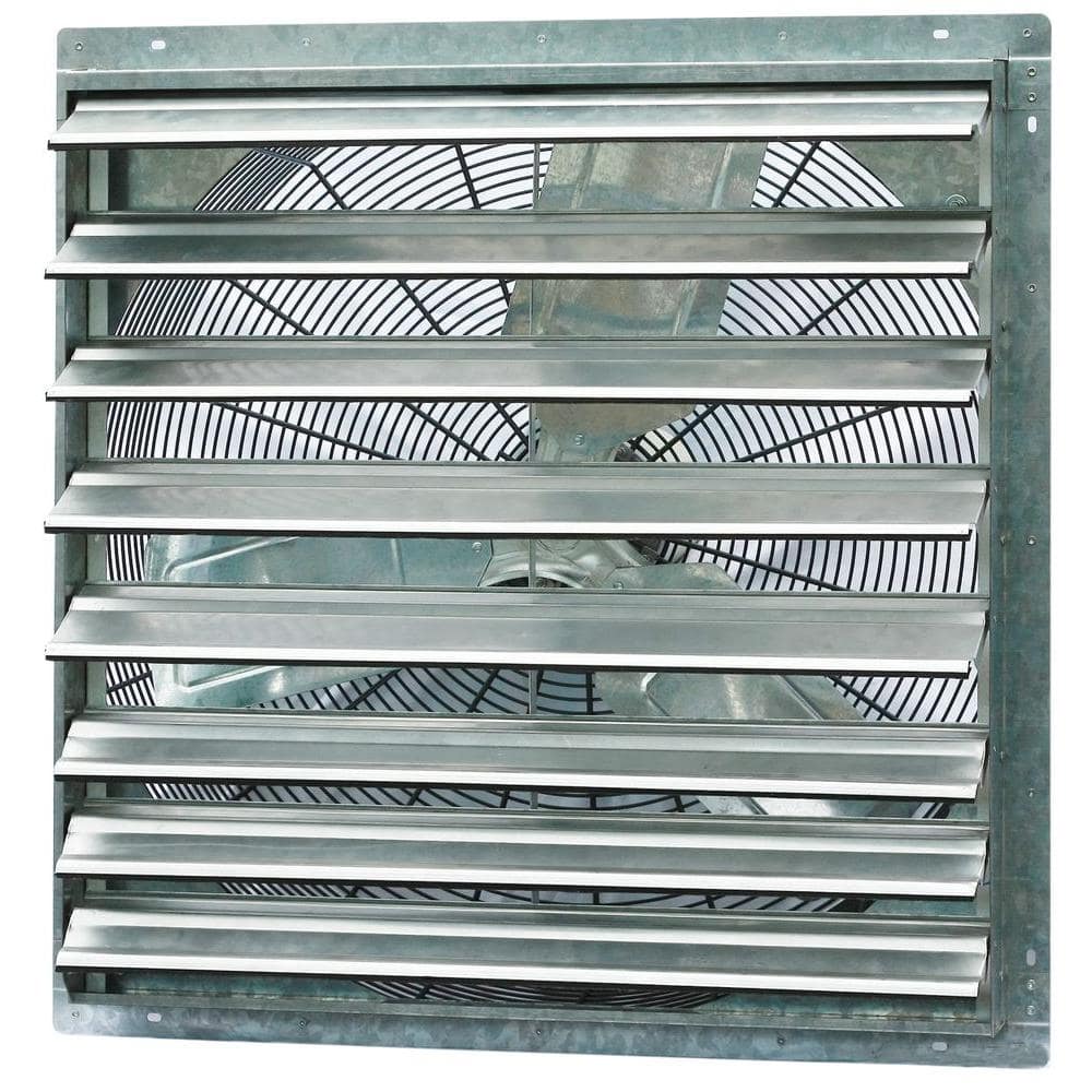 iLIVING 5088 CFM Silver Electric Powered Gable Mount Shutter Fan
