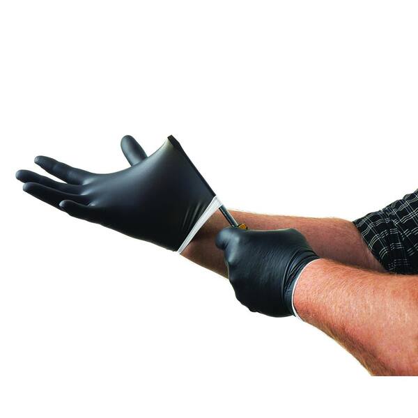 Venom Steel 200-Count 2-Layer Powder-Free Nitrile Gloves in Black