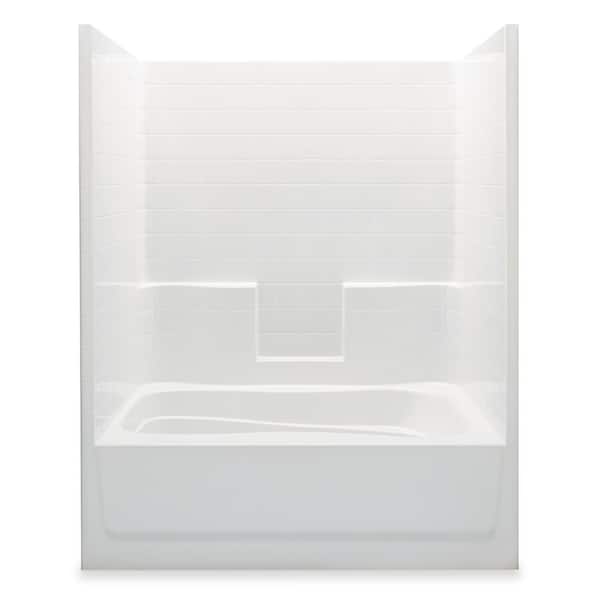 Aquatic Everyday Smooth Tile 60 in. x 36 in. x 76 in. 1-Piece Bath
