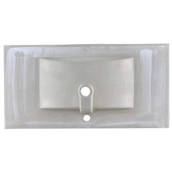 YASINU SQ 36 in. W x 18 in. D Ceramic Vanity Top Integrated