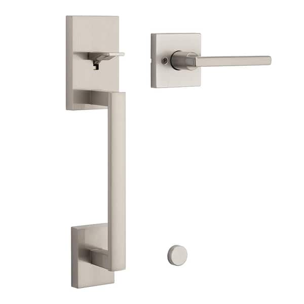 Kwikset San Clemente Satin Nickel Door Handleset with Halifax