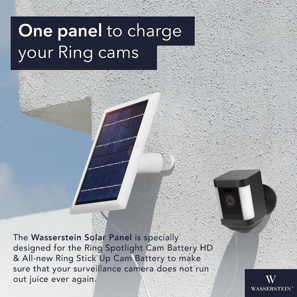 Wasserstein Solar Panel Compatible with Ring Spotlight Cam Battery