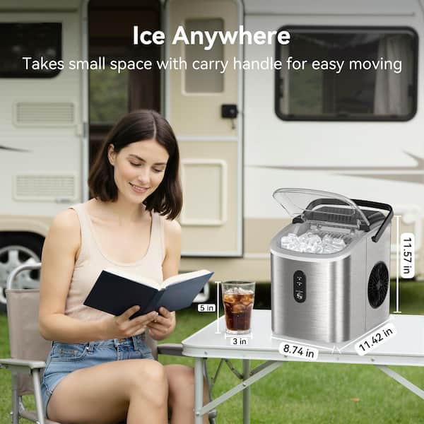 SIMZLIFE 9 in. 26.5lb./24H Bullet Ice Countertop Portable Ice
