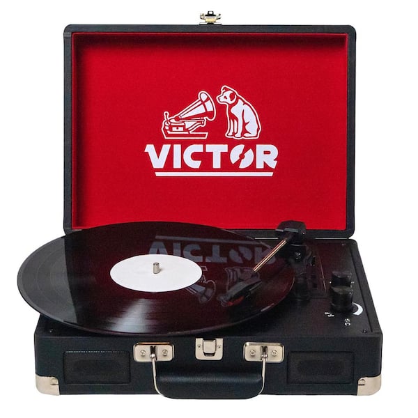 Victor Metro Portable Suitcase Turntable Record Player with Dual