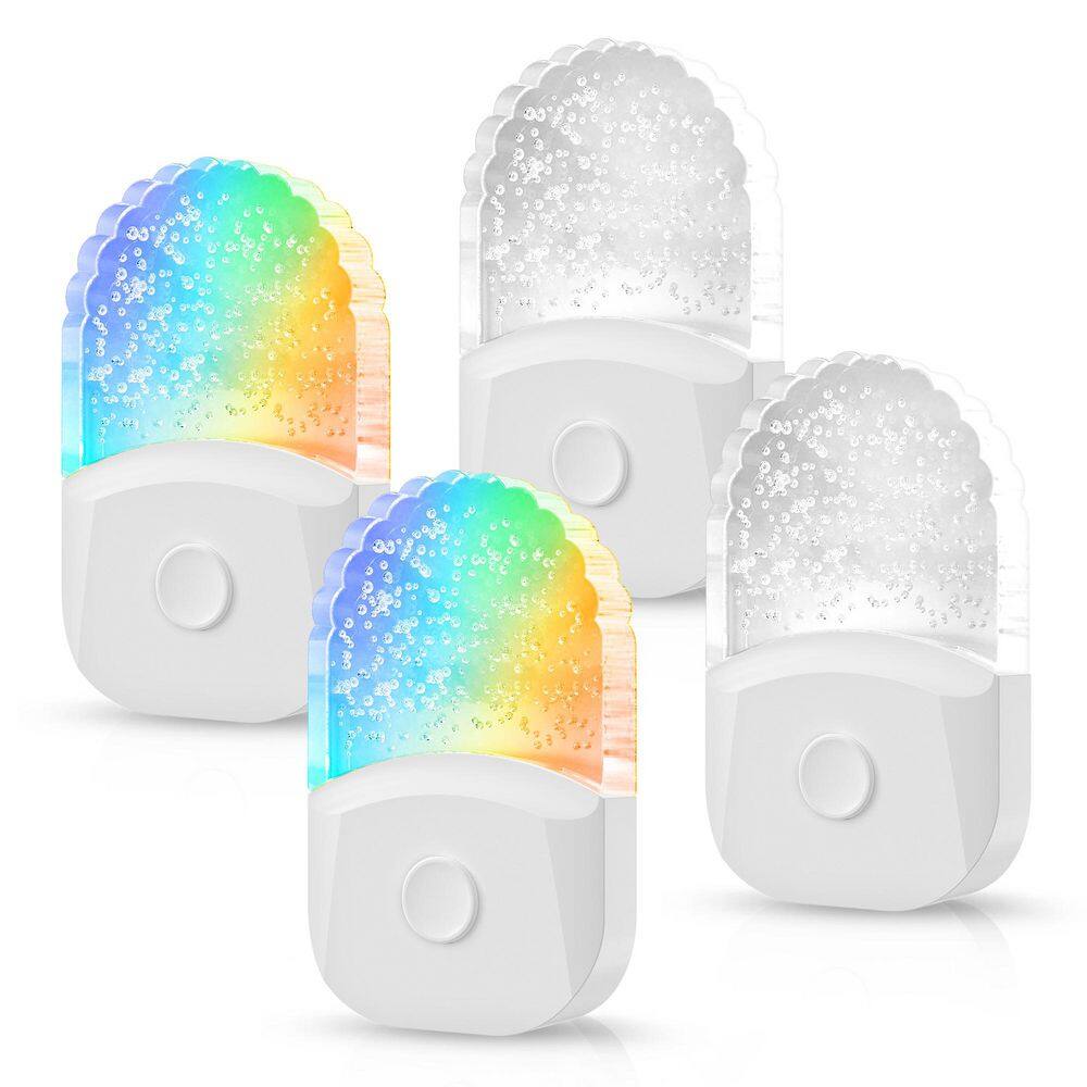 YANSUN 1-Light Acrylic 8-Color RGB Plug-In Night Light with Dusk