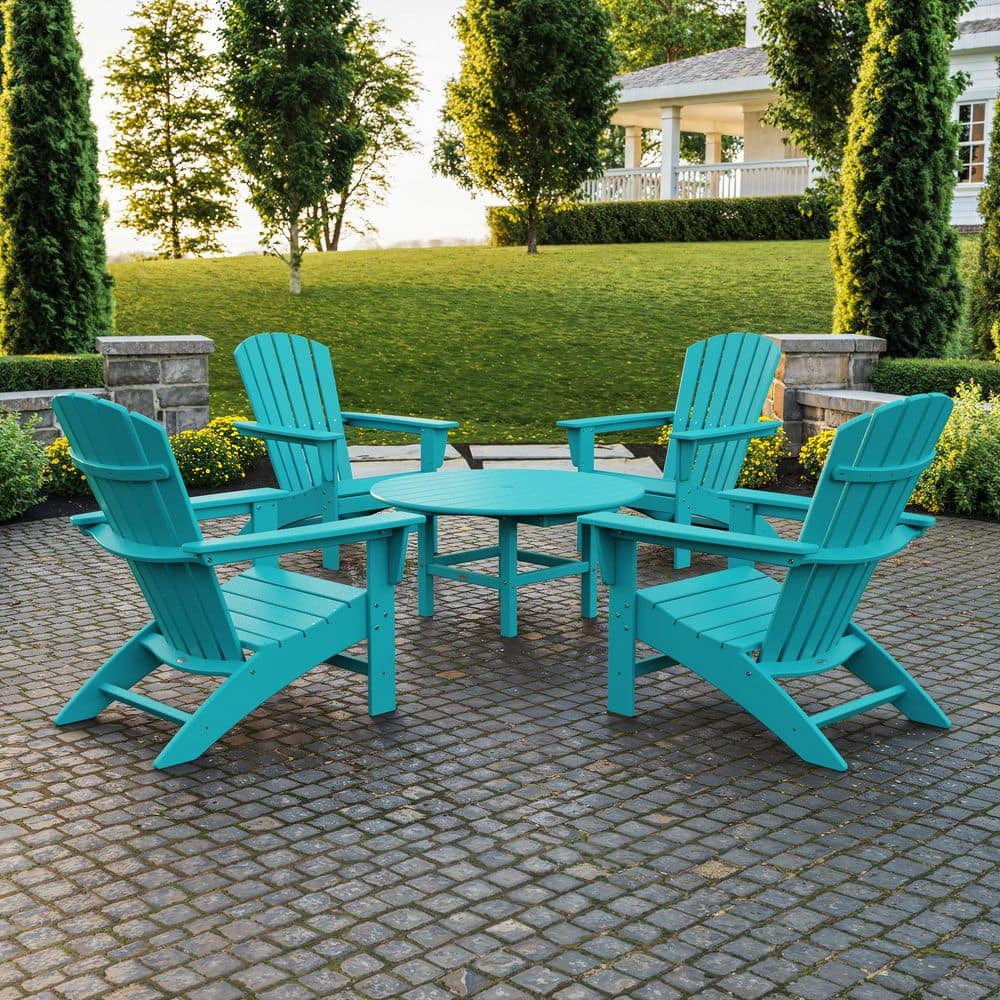 POLYWOOD Grant Park Aruba 5-Piece Plastic Traditional Curveback