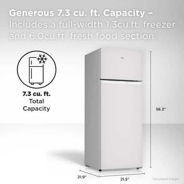 TCL 7.3 cu. ft. 2-Door Refrigerator in White with Top Freezer