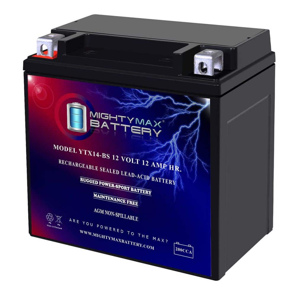 MIGHTY MAX BATTERY YTX14-BS REPLACEMENT BATTERY FOR KAWASAKI NINJA