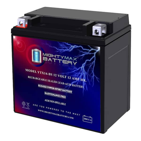 MIGHTY MAX BATTERY YTX14-BS REPLACEMENT BATTERY FOR KAWASAKI NINJA
