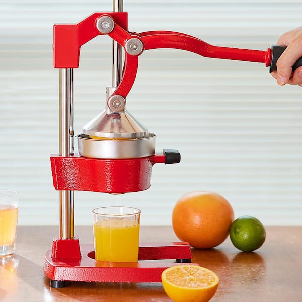 Wilprep Stainless Steel Red Hand Press Juicer Machine, Manual