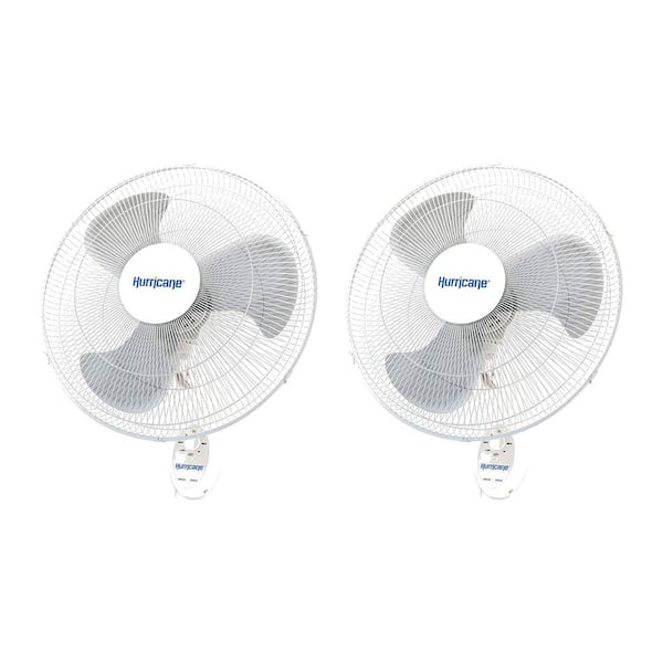 Hurricane Supreme 18 in. 3 Fan Speeds Wall Fan in White with 90