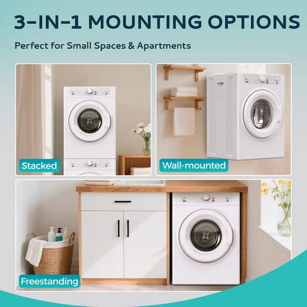 SIMZLIFE 3.5 cu. ft. vented Front Load Stackable Electric Compact