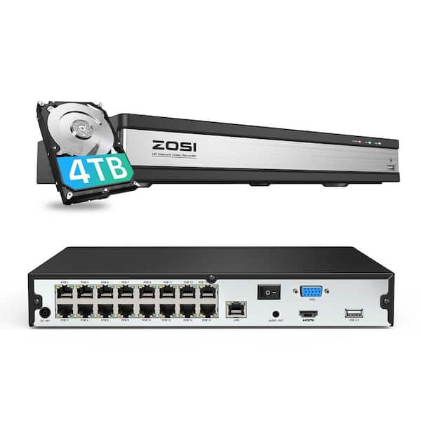 ZOSI ZR16DK ZR16SK ZR16HK 4K 16-Channel POE 4TB NVR Security