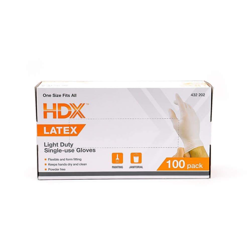 HDX White Latex Disp Glove (100-Pack) HDX100WH - The Home Depot