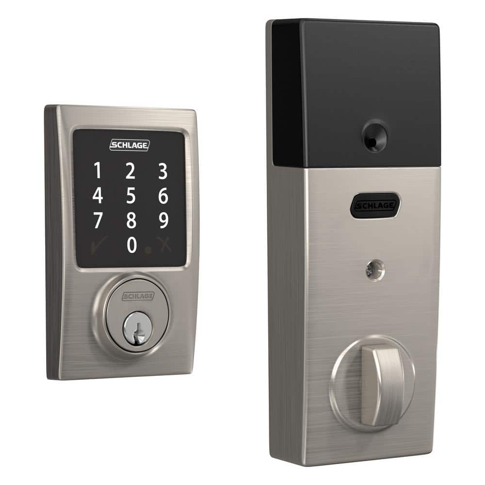 Schlage Century Satin Nickel Electronic Connect Smart Deadbolt - Z