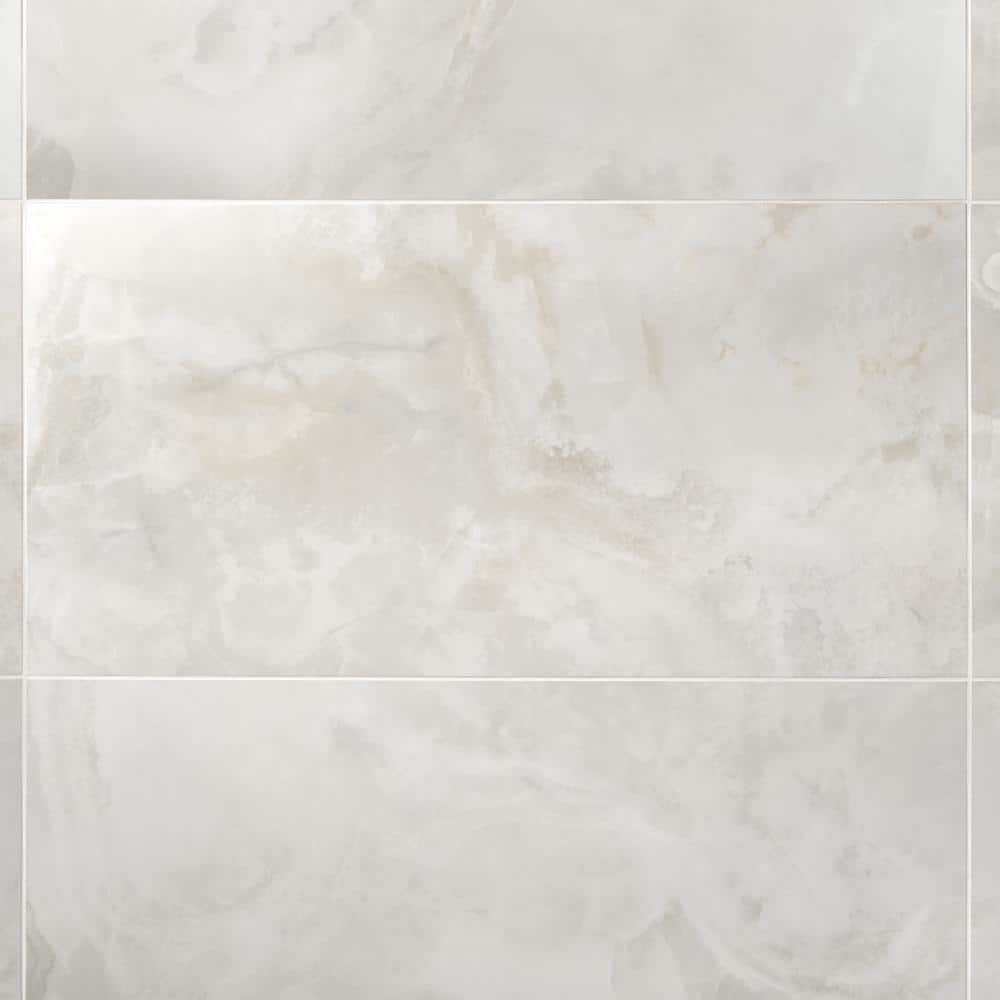 Ivy Hill Tile Jume Onyx White 24 in. x 48 in. Polished Porcelain