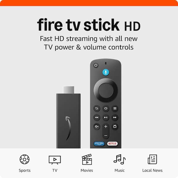Amazon Fire TV Stick HD, free and live TV, Alexa Voice Remote