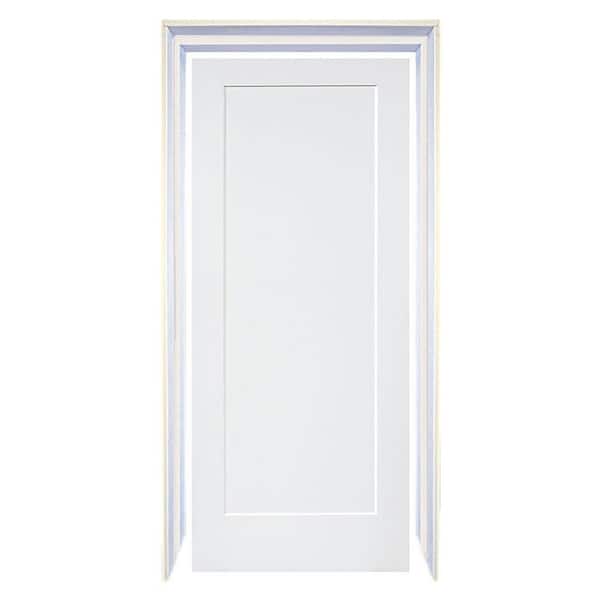 Kimberly Bay 30 in. x 80 in. White 1+2 Panel Shaker Solid Core