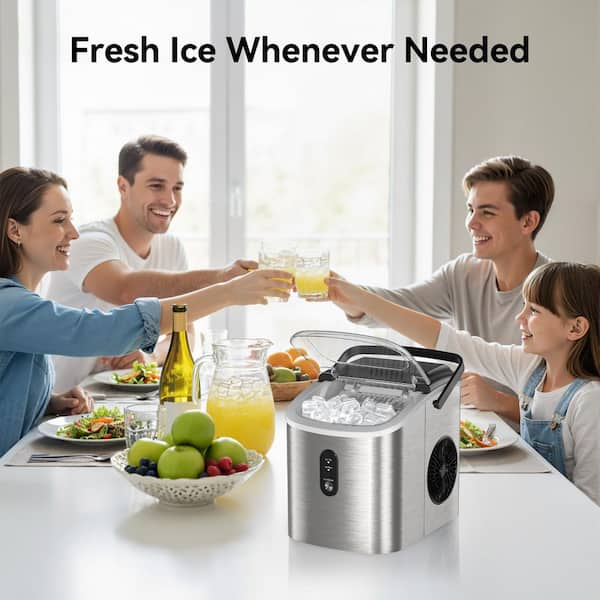 SIMZLIFE 9 in. 26.5lb./24H Bullet Ice Countertop Portable Ice