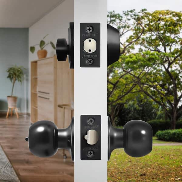 Premier Lock Black Entry Door Knob Combo Lock Set with Deadbolt