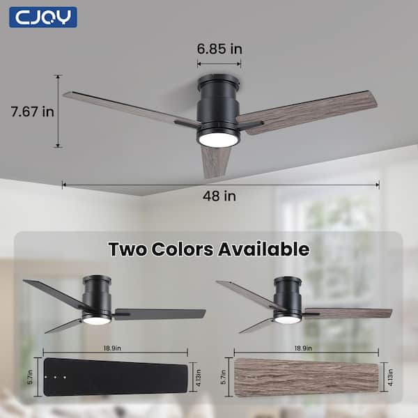 ZXXC 52 in. Indoor/Outdoor Black Downrod Mount Ceiling Fan with
