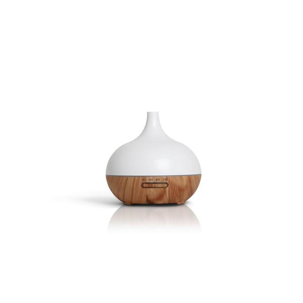 BLUZEN White/Wood Alpine Ultrasonic Diffuser Bundle (3x 5 mL Oil