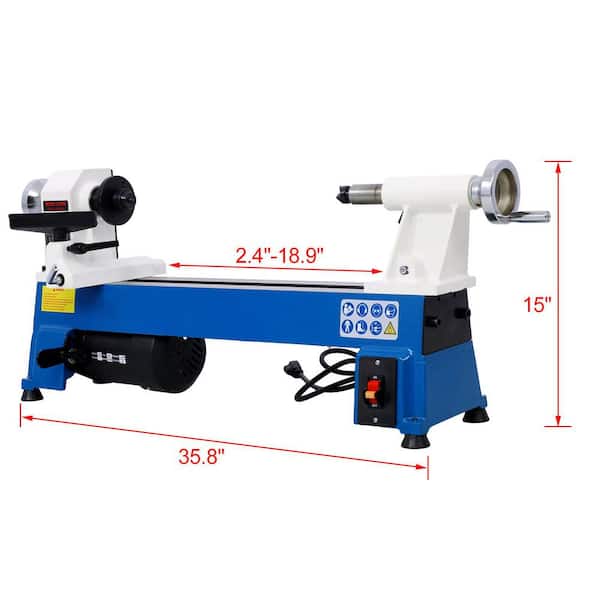 Benchtop Wood Lathe 10 in. x 18 in. Mini Wood Turning Lathe for