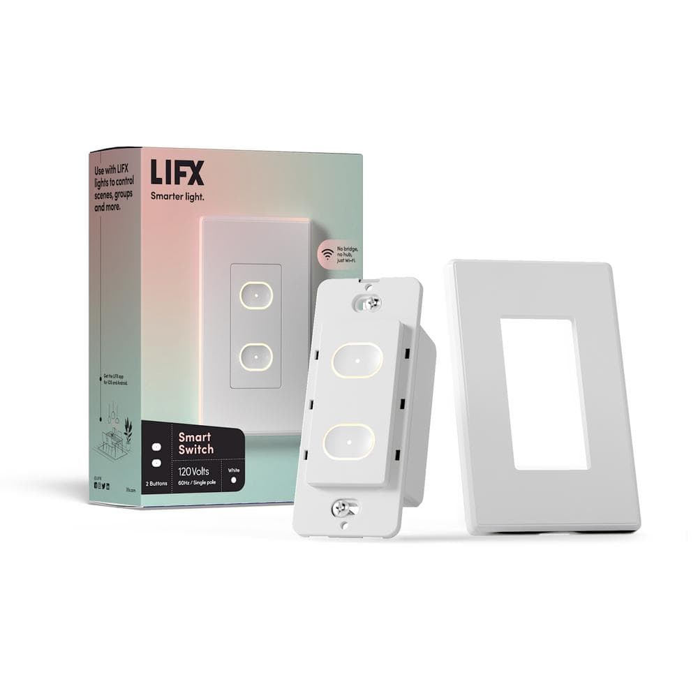 LIFX Smart Wi-Fi Connected White Touch Light Switch for Dimmable
