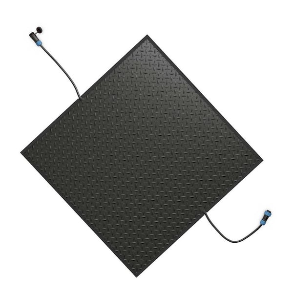 Costway Black 30 in. x 30 in. Outdoor Heated Snow Melting Mat with