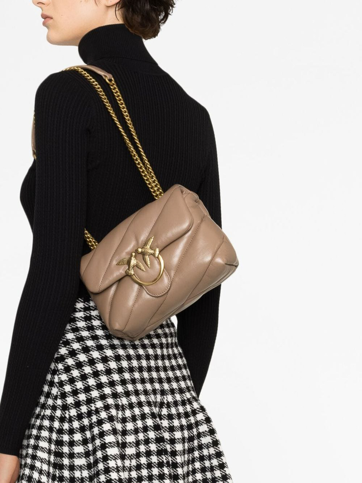 Pinko Pinko Mini Love Puff Crossbody Bag in Brown|100039A0F2FD01Q