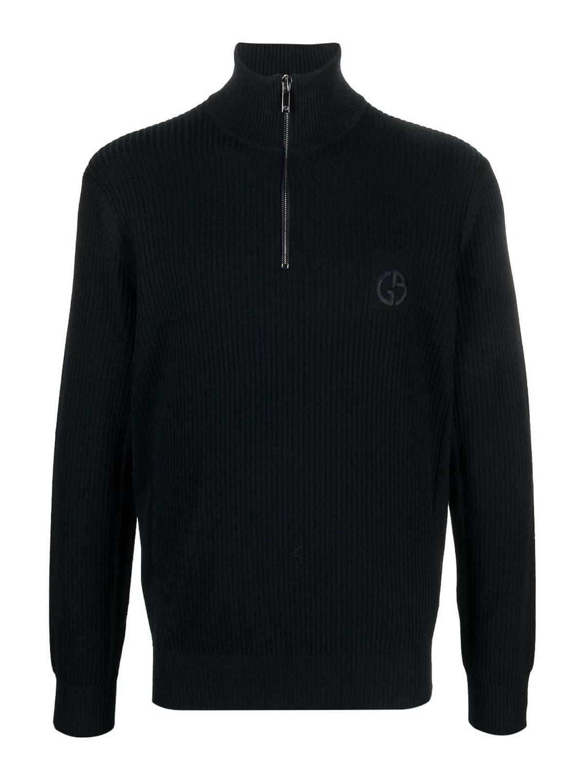 Giorgio Armani jumper half zip - Black - Men|6RSMA9SMA8ZUBWF