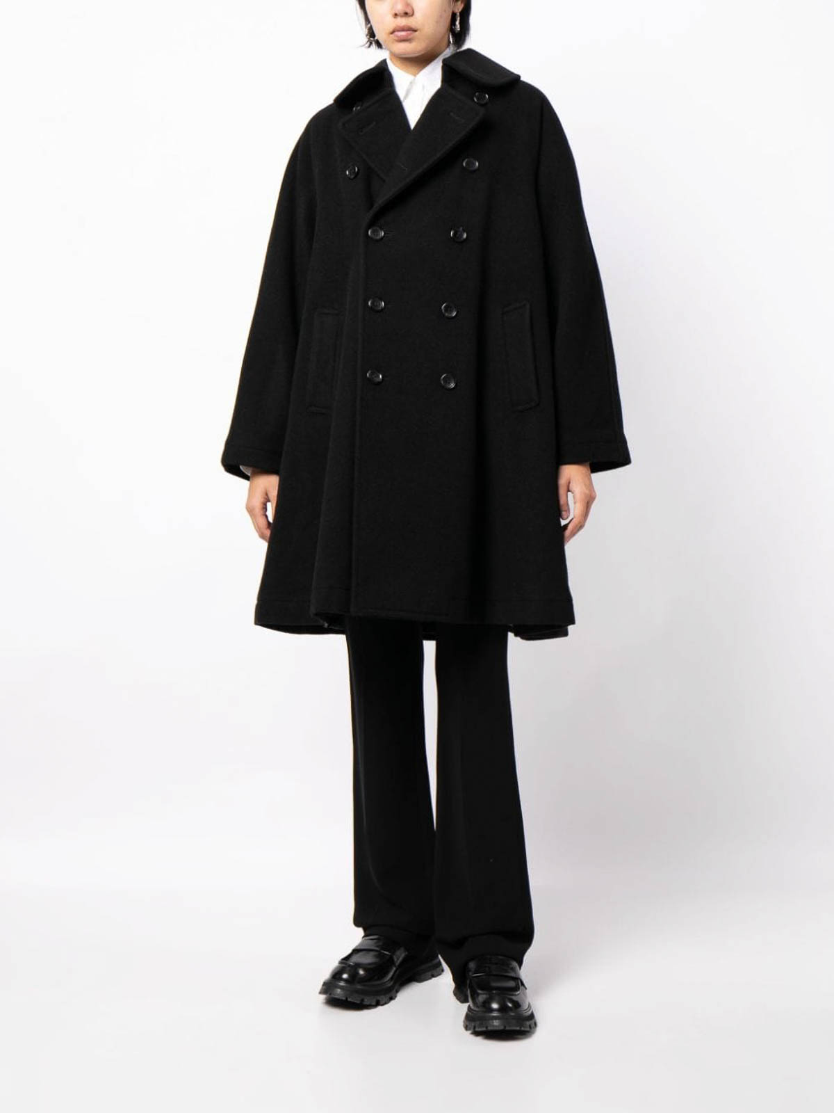 Comme Des Garcons Double-breasted wool blend coat|RLC0060511