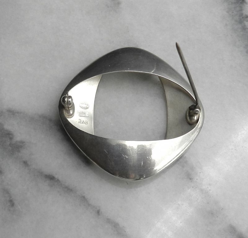 Georg Jensen Henning Koppel Modernist Brooch 368 Denmark Sterling