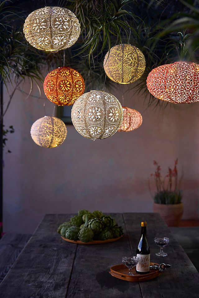 Floral Lace Solar Lantern | Terrain