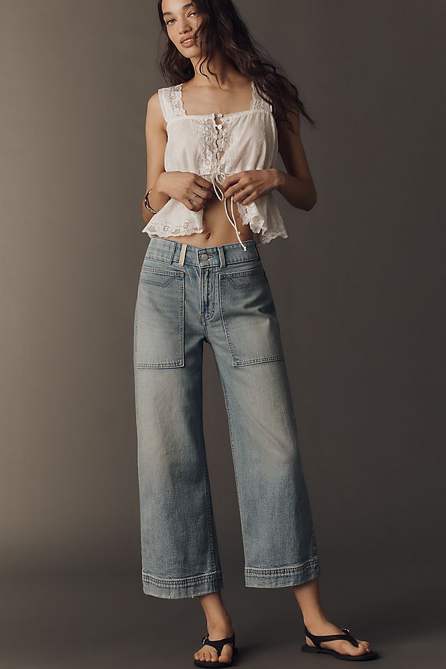 Pilcro Osaka Low-Slung Crop Wide-Leg Jeans | Anthropologie