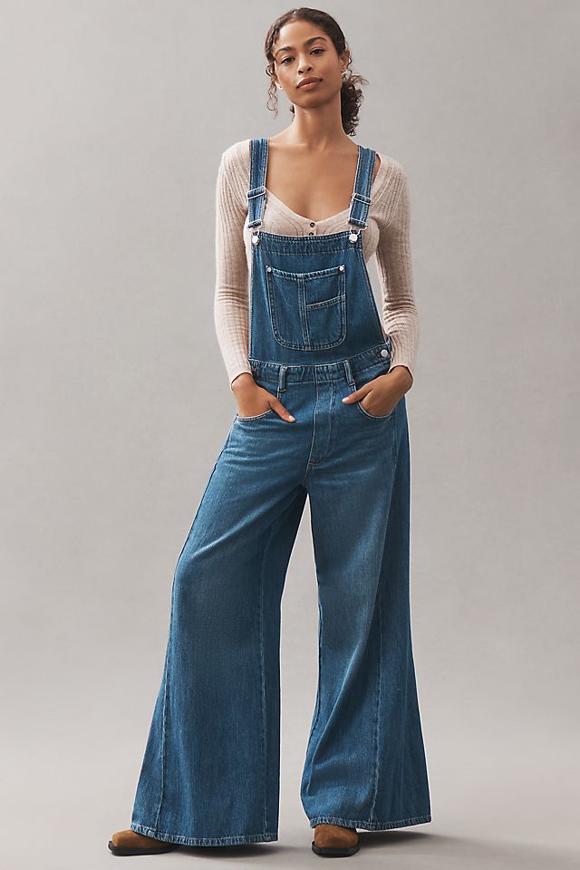 The Adi Denim Flare Overalls by Pilcro | Anthropologie