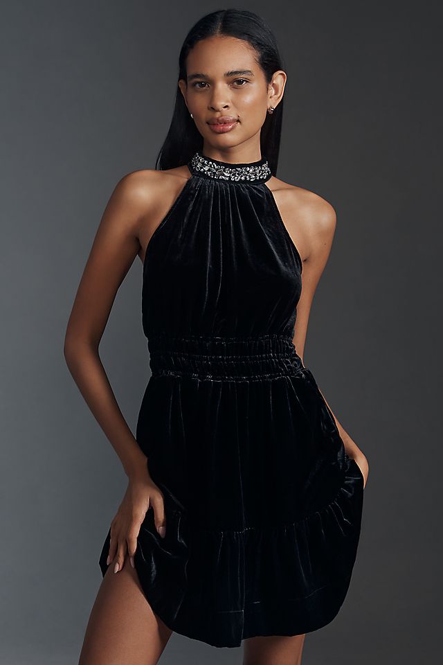 The Somerset Mini Dress: Velvet Halter Edition | Anthropologie