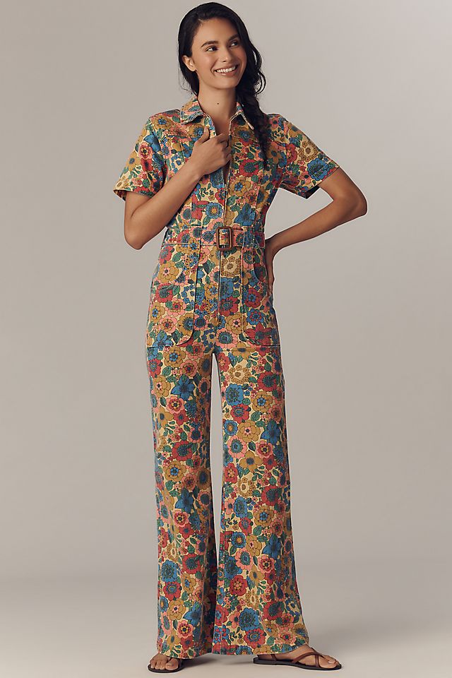 MOTHER The Hustler Roller Short-Sleeve Jumpsuit | Anthropologie