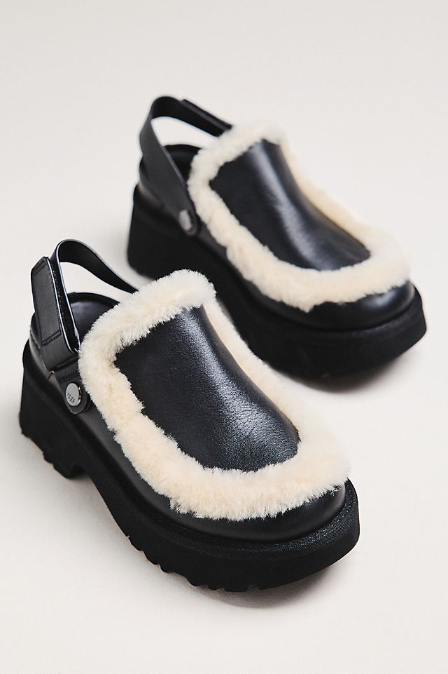 UGG Esme Leather Slingback Clogs | Anthropologie