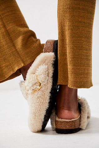 Birkenstock Boston Big Buckle Teddy Shearling Clogs | Free People