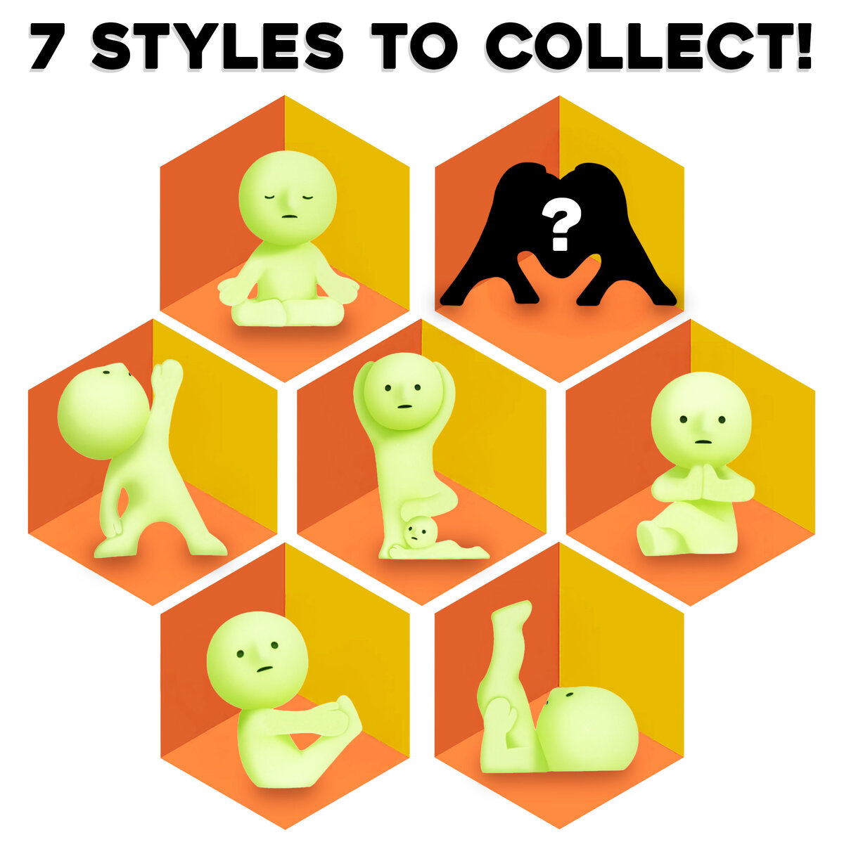 Smiski Yoga Series: Curious little creatures doing yoga poses.