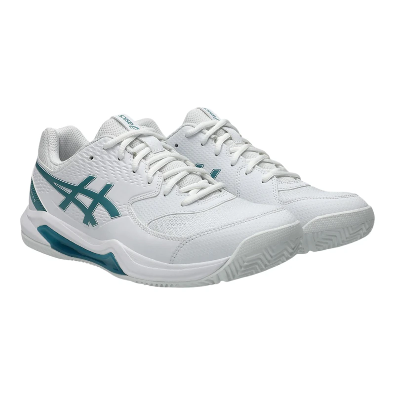 Asics Mens Gel-Dedicate 8 Padel Shoes (White/Misty Pine) | Sportpursui