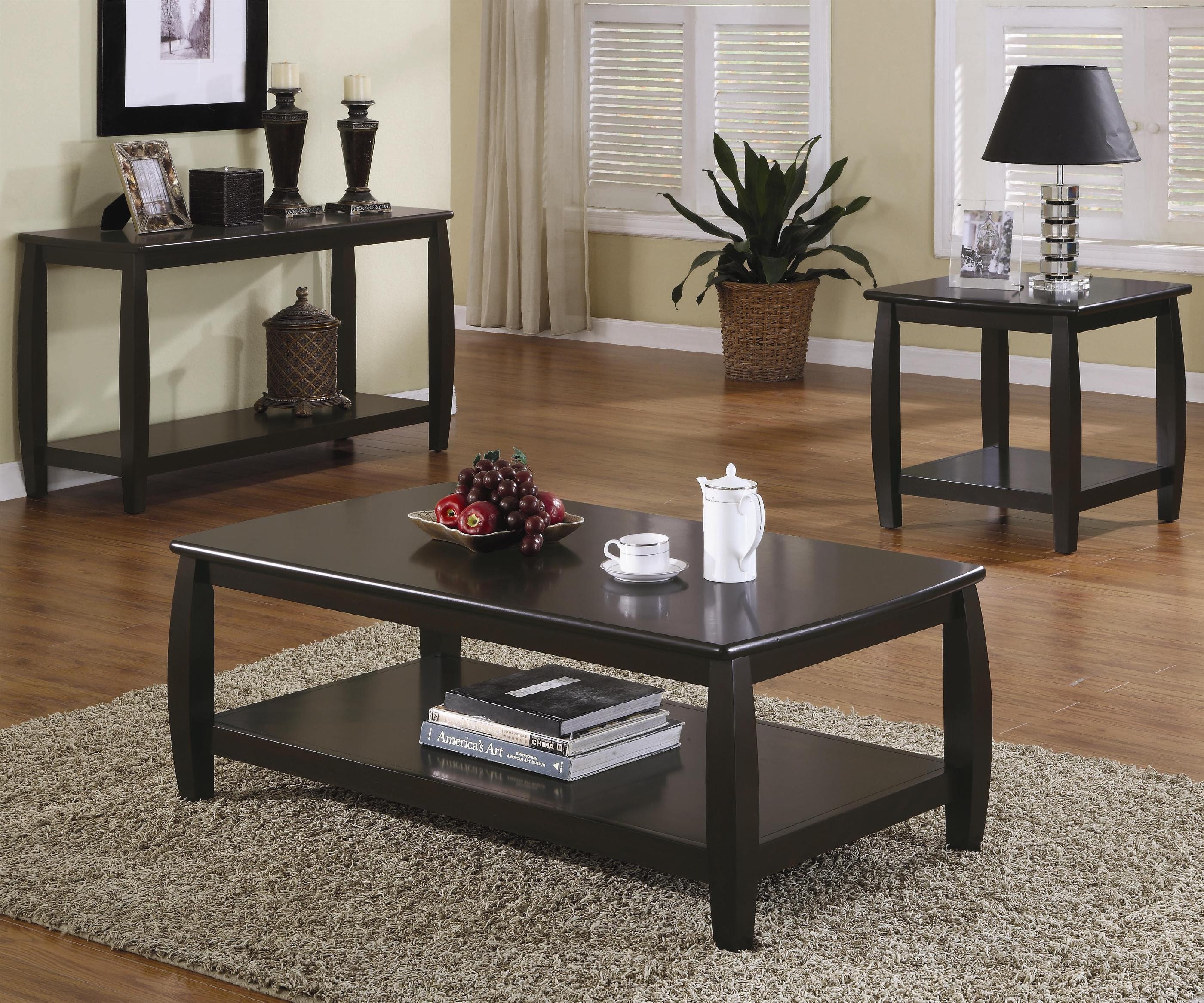 Coaster Living Room Dixon 1-shelf Rectangular Wood Coffee Table