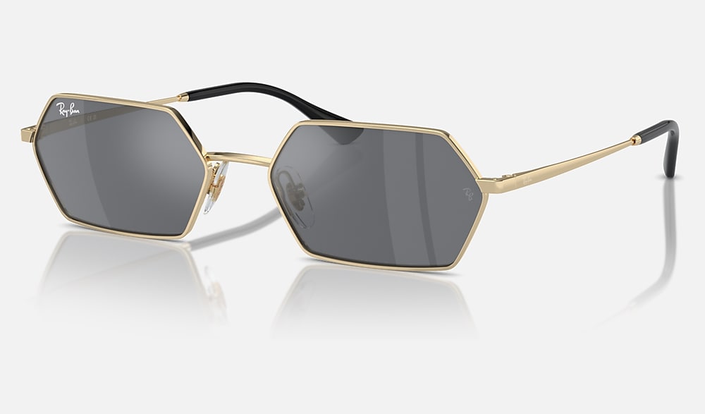 YEVI BIO-BASED Sunglasses in Light Gold and Dark Grey - RB3728