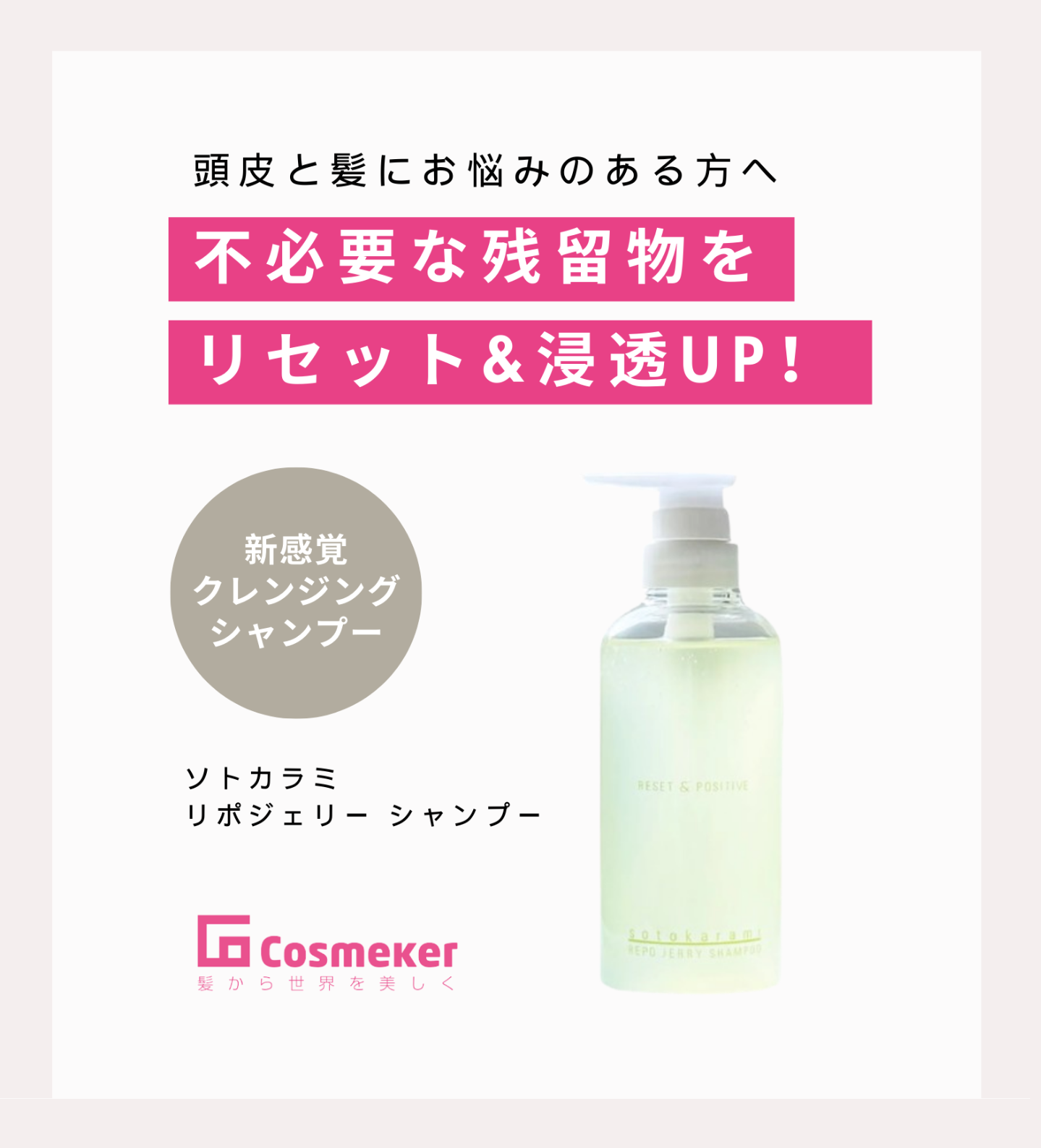 頭皮と髪にお悩みのある方へ】 ソトカラミ リポジェリー シャンプー 不