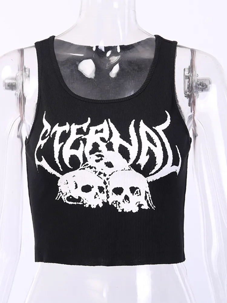Womens Tanks Camis Gothic Emo Girl Camisole Top Digital Printing