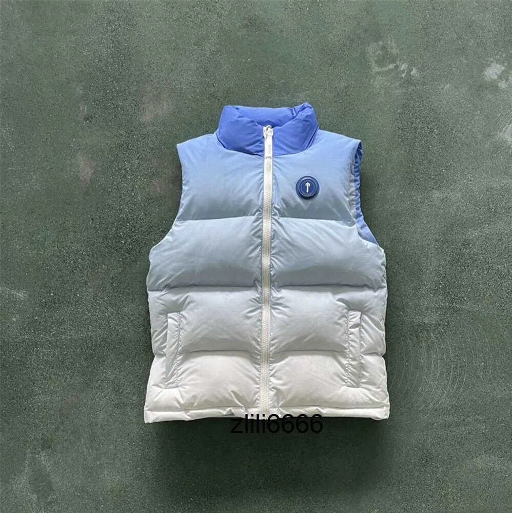 Trapstar Jacket: Gilte-ice Blue Mens Vest with Embroidered